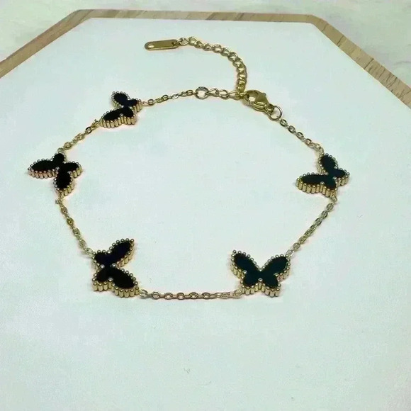 Butterfly Buttercup Bracelet in Black - Picture 1 of 7